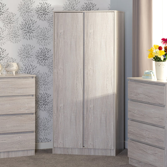 Malvern 2 Door Wardrobe - Urban Snow