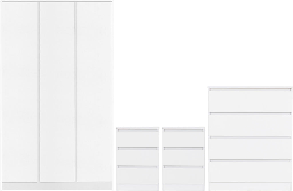 Malvern 3 Door Wardrobe Bedroom Set - White