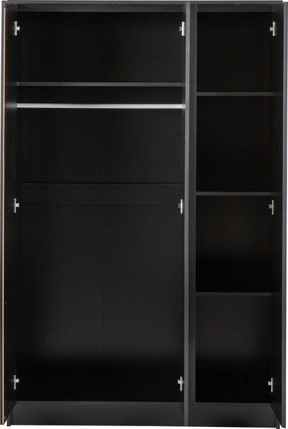 Malvern 3 Door Wardrobe Bedroom Set - Black