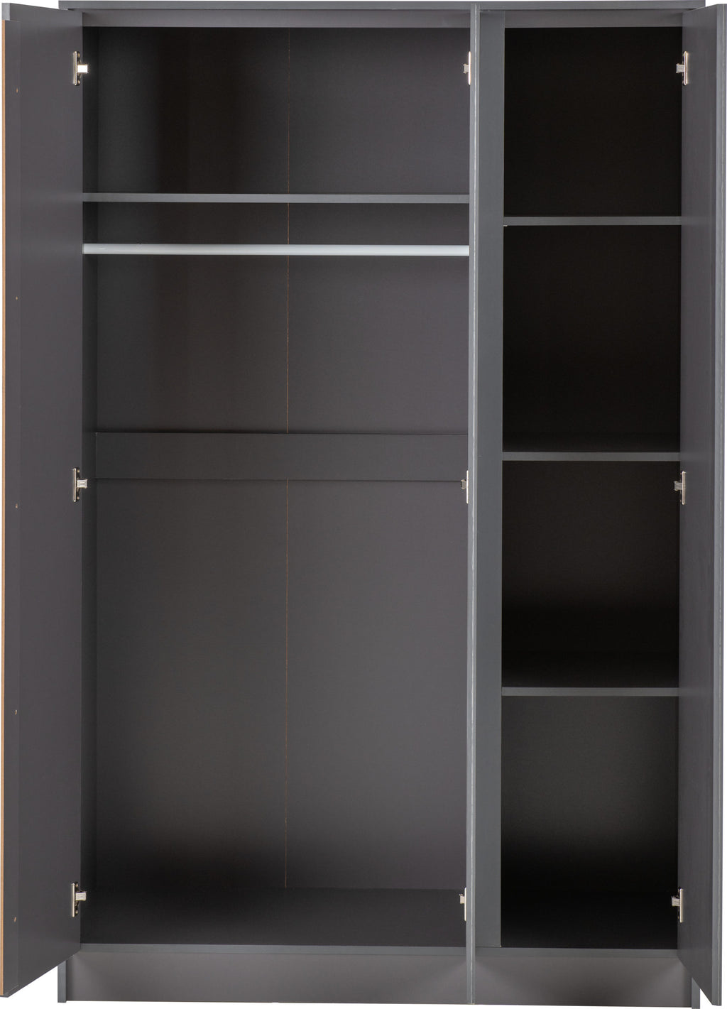 Malvern 3 Door Wardrobe Bedroom Set - Grey