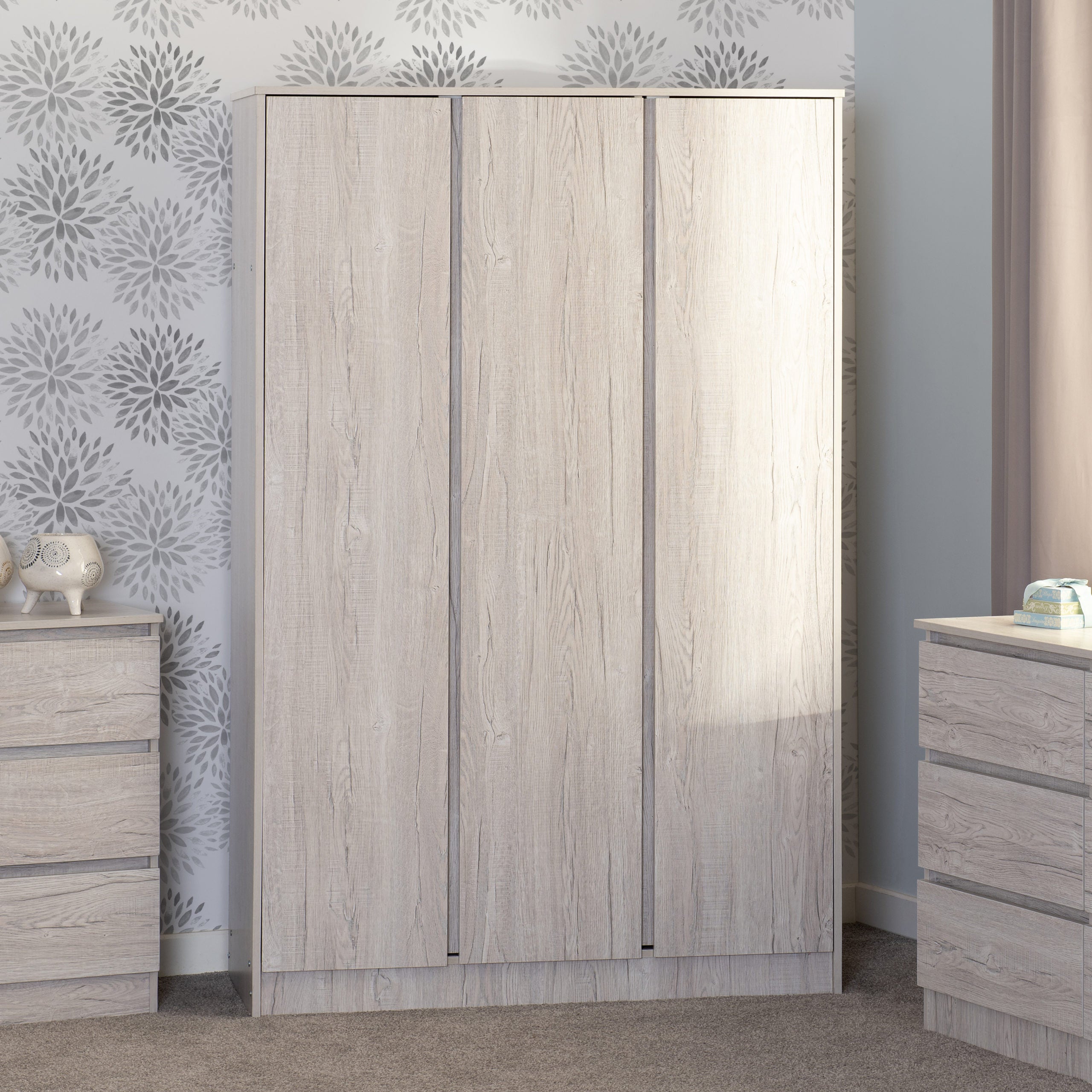 Malvern 3 Door Wardrobe - Urban Snow