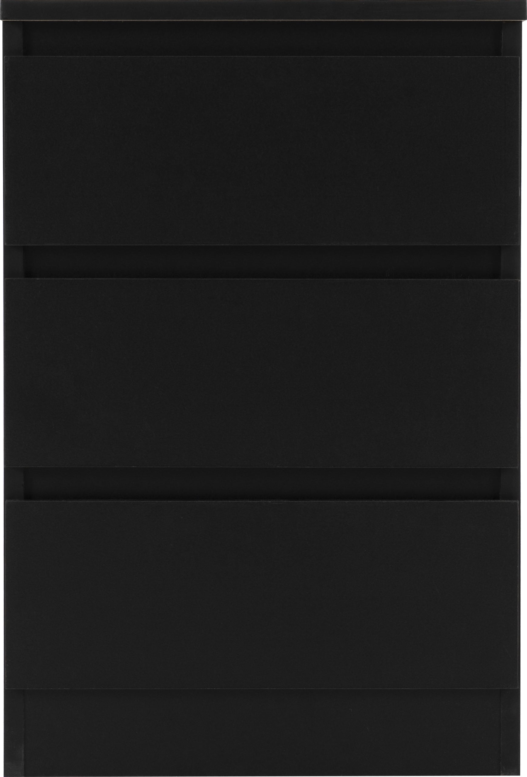 Malvern 3 Drawer Bedside - Black