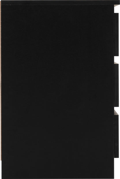 Malvern 3 Drawer Bedside X2 - Black