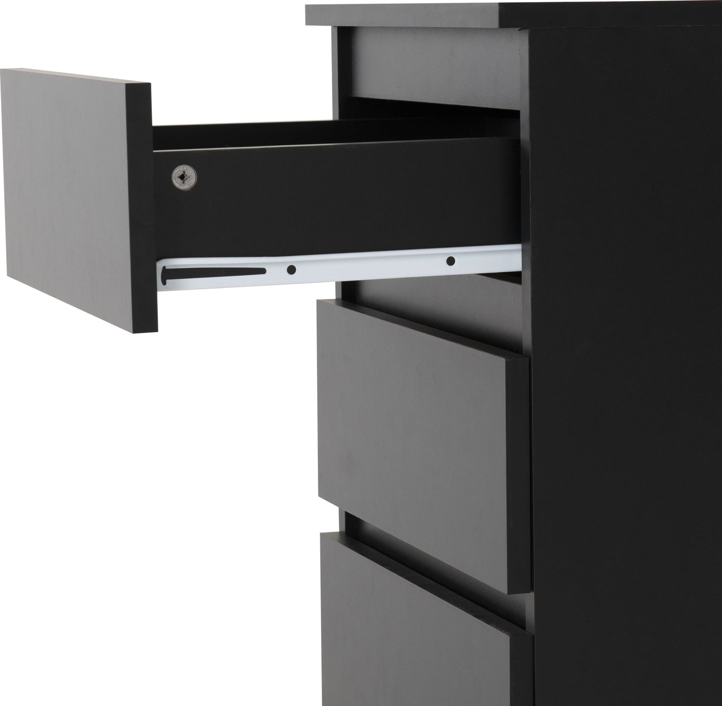 Malvern 3 Drawer Bedside X2 - Black