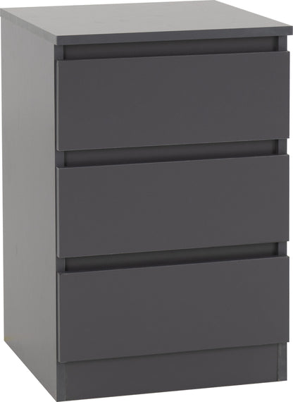 Malvern 3 Door Wardrobe Bedroom Set - Grey