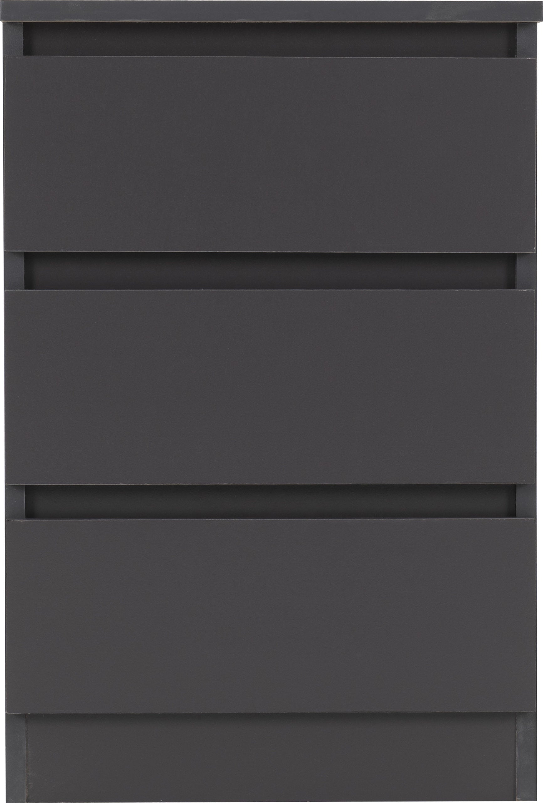 Malvern 3 Drawer Bedside - Grey