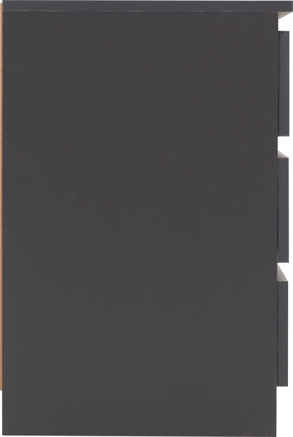 Malvern 3 Drawer Bedside - Grey