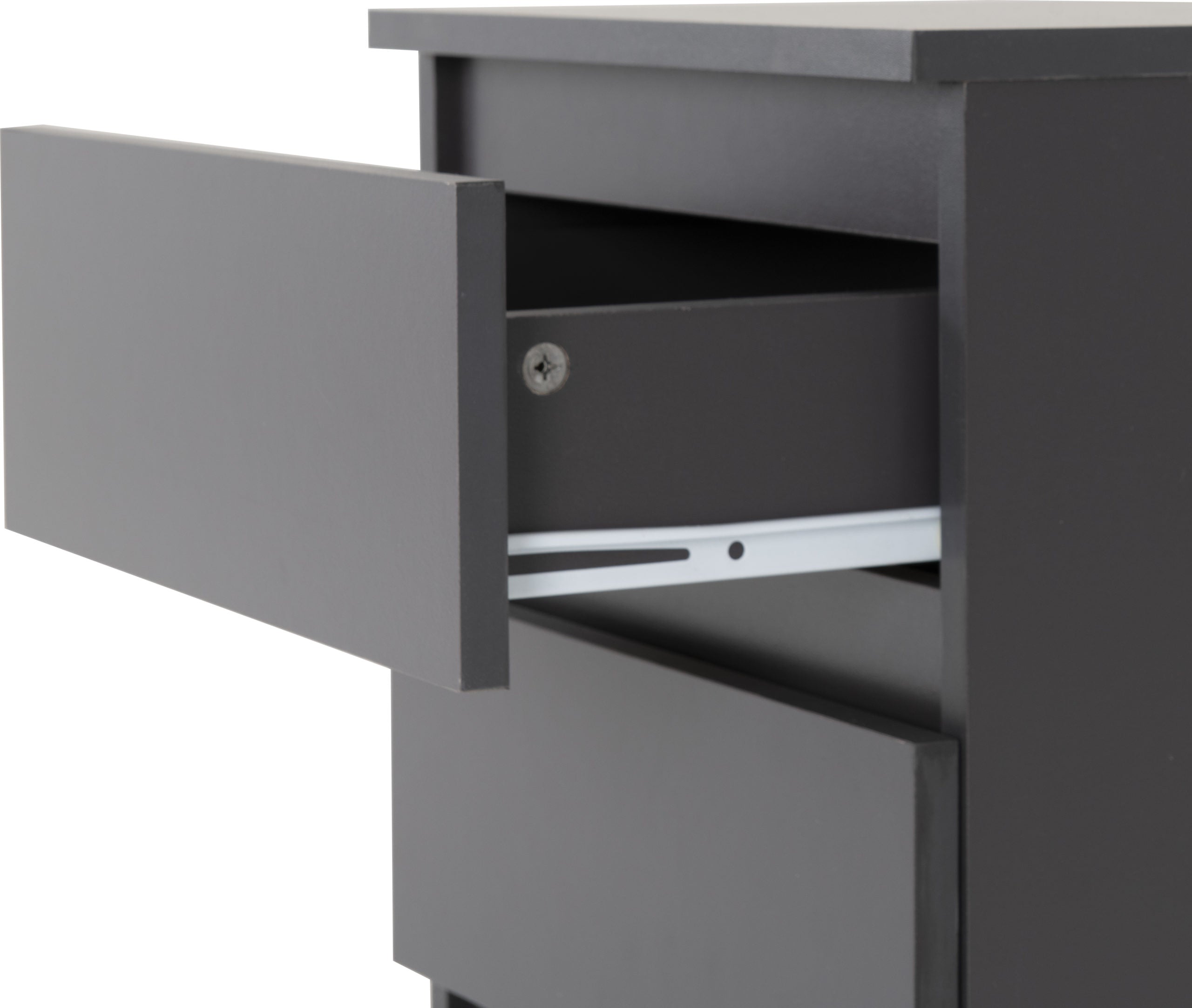 Malvern 3 Drawer Bedside - Grey