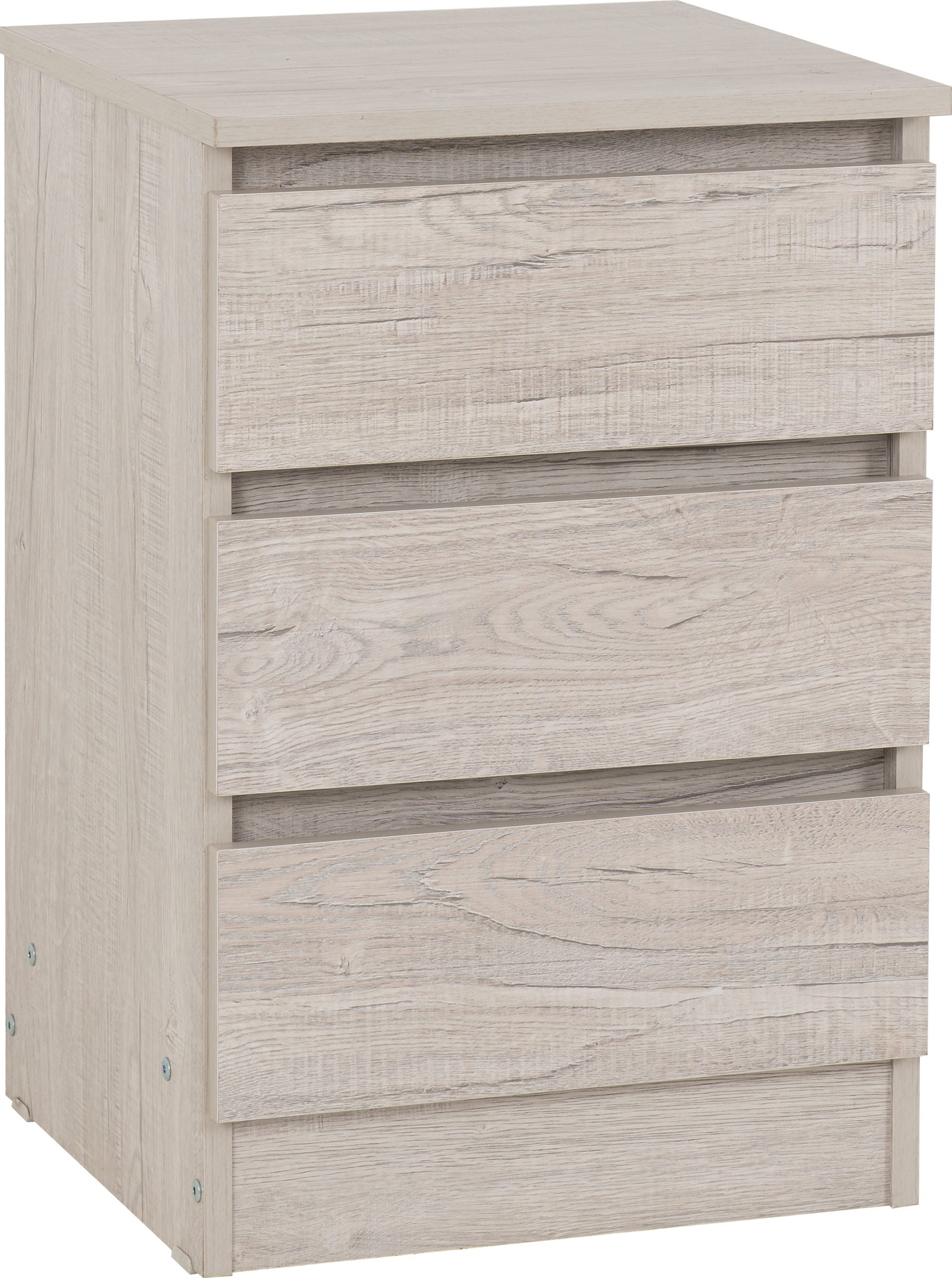Malvern 3 Drawer Bedside - Urban Snow