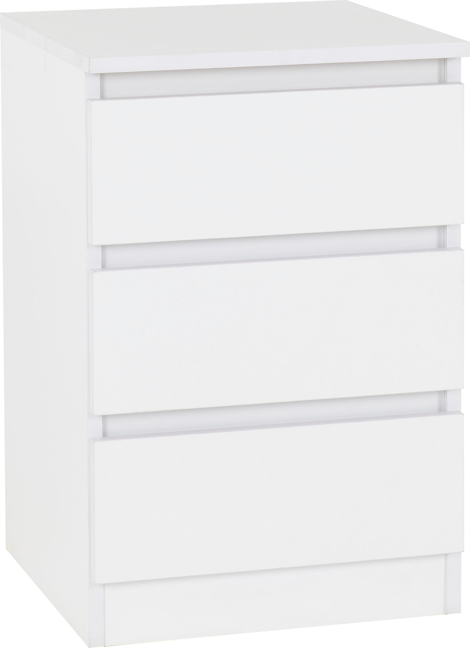 Malvern 3 Drawer Bedside X2 - White