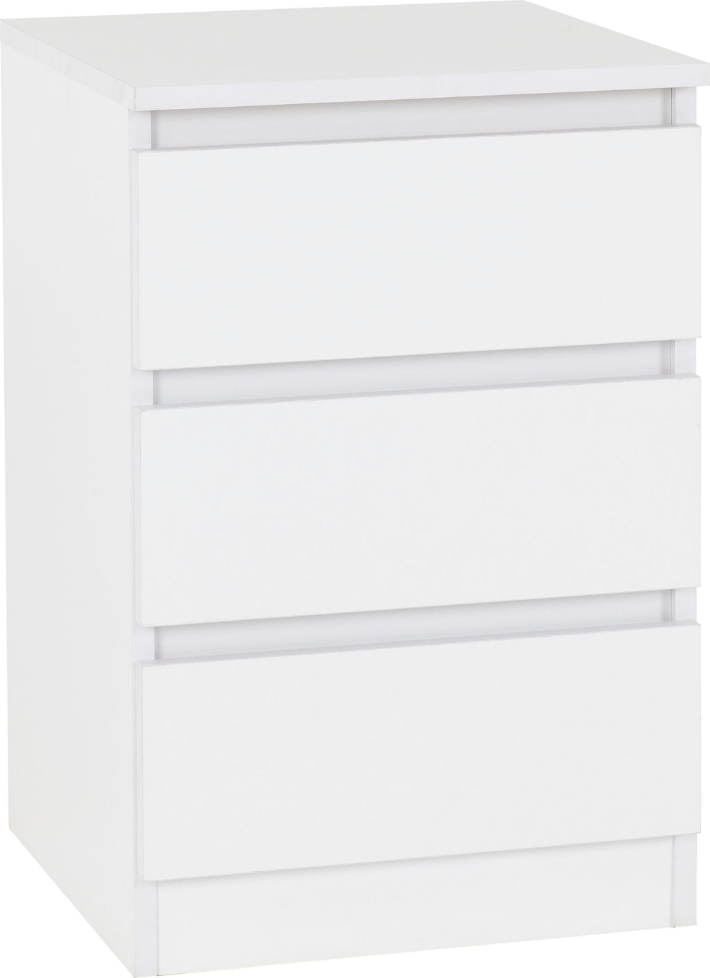 Malvern 3 Drawer Bedside - White