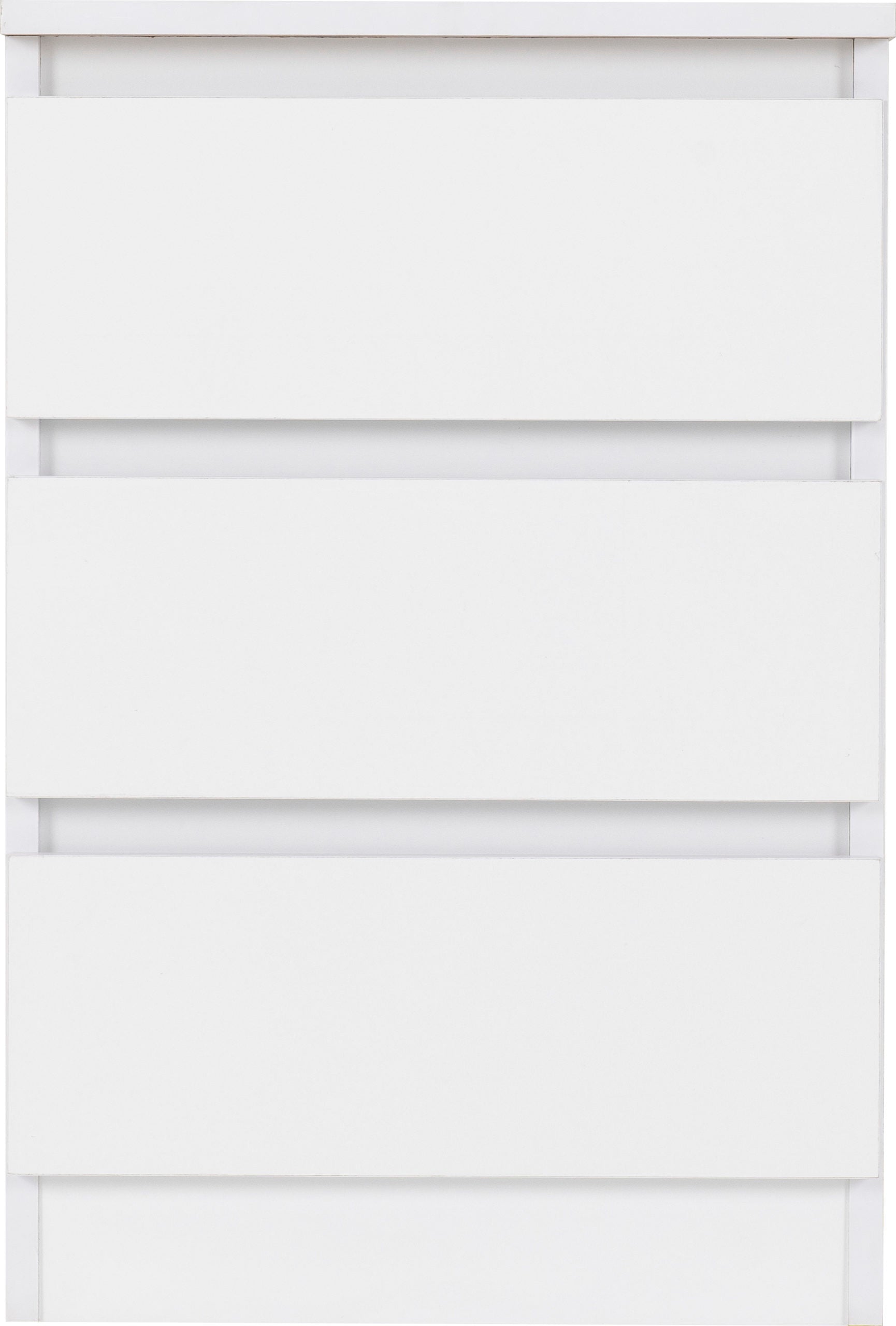 Malvern 3 Drawer Bedside - White