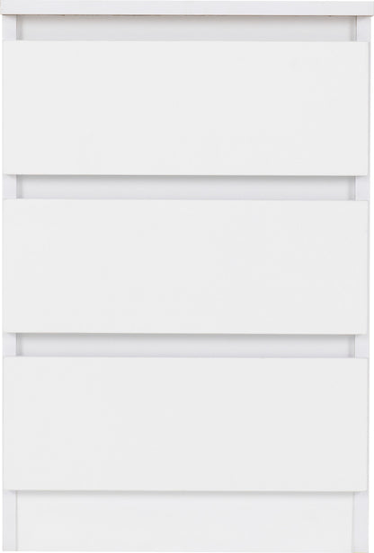 Malvern 3 Drawer Bedside X2 - White