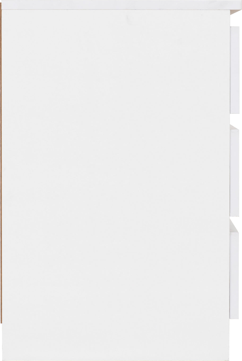 Malvern 3 Drawer Bedside - White