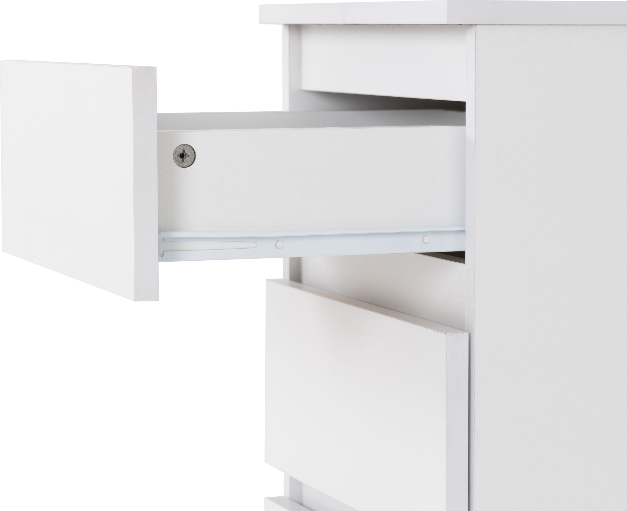 Malvern 3 Drawer Bedside - White