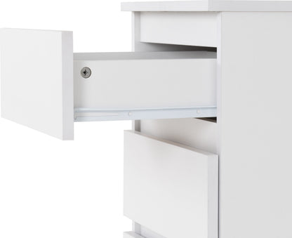 Malvern 3 Drawer Bedside X2 - White