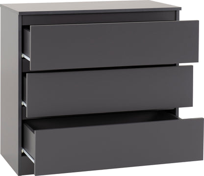 Malvern 3 Drawer Chest - Grey