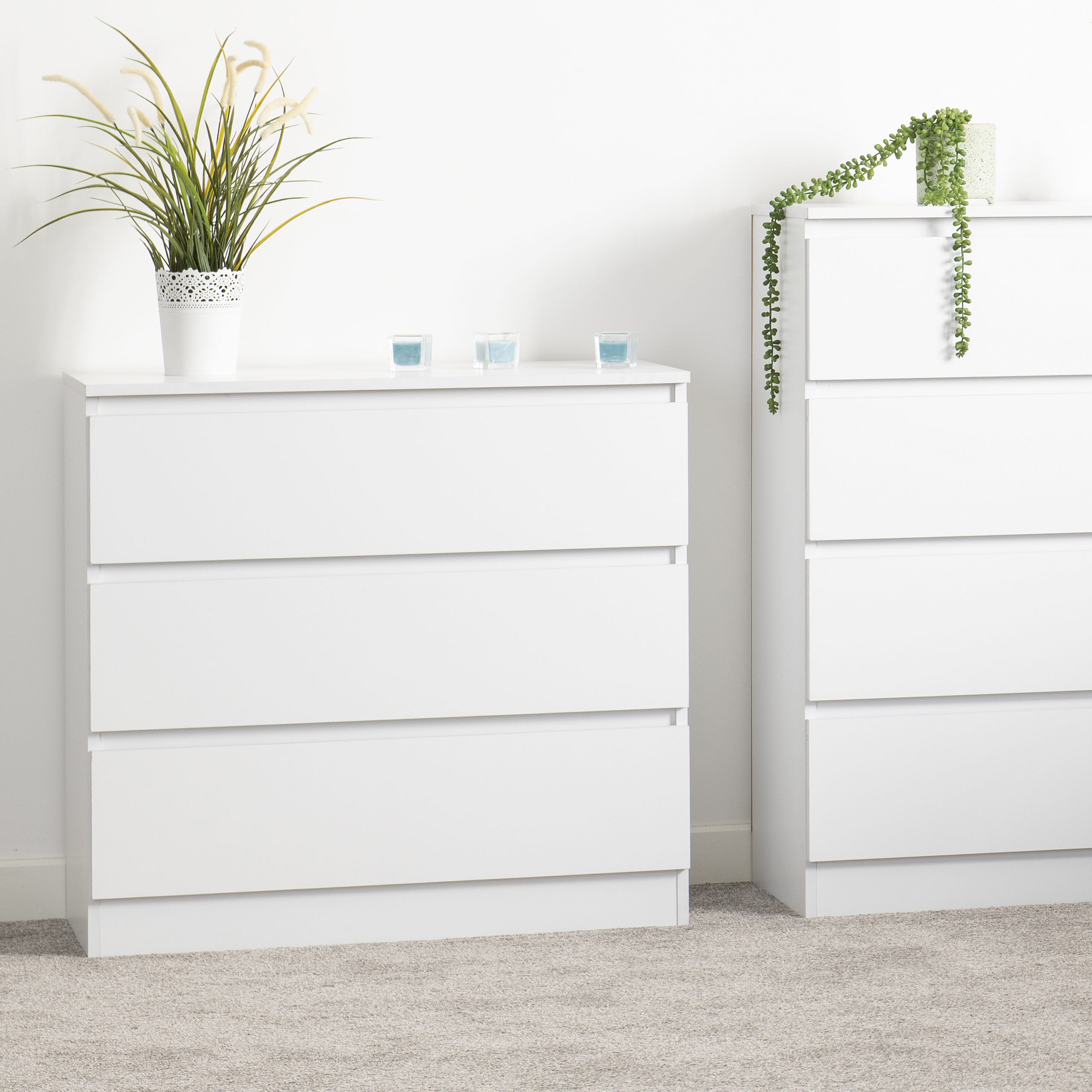Malvern 3 Drawer Chest - White