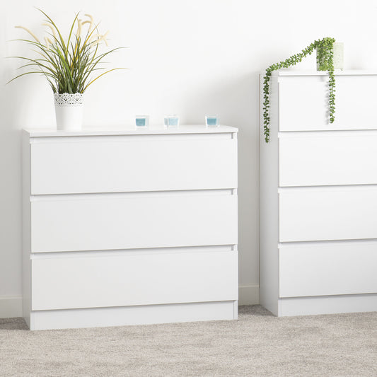Malvern 3 Drawer Chest - White