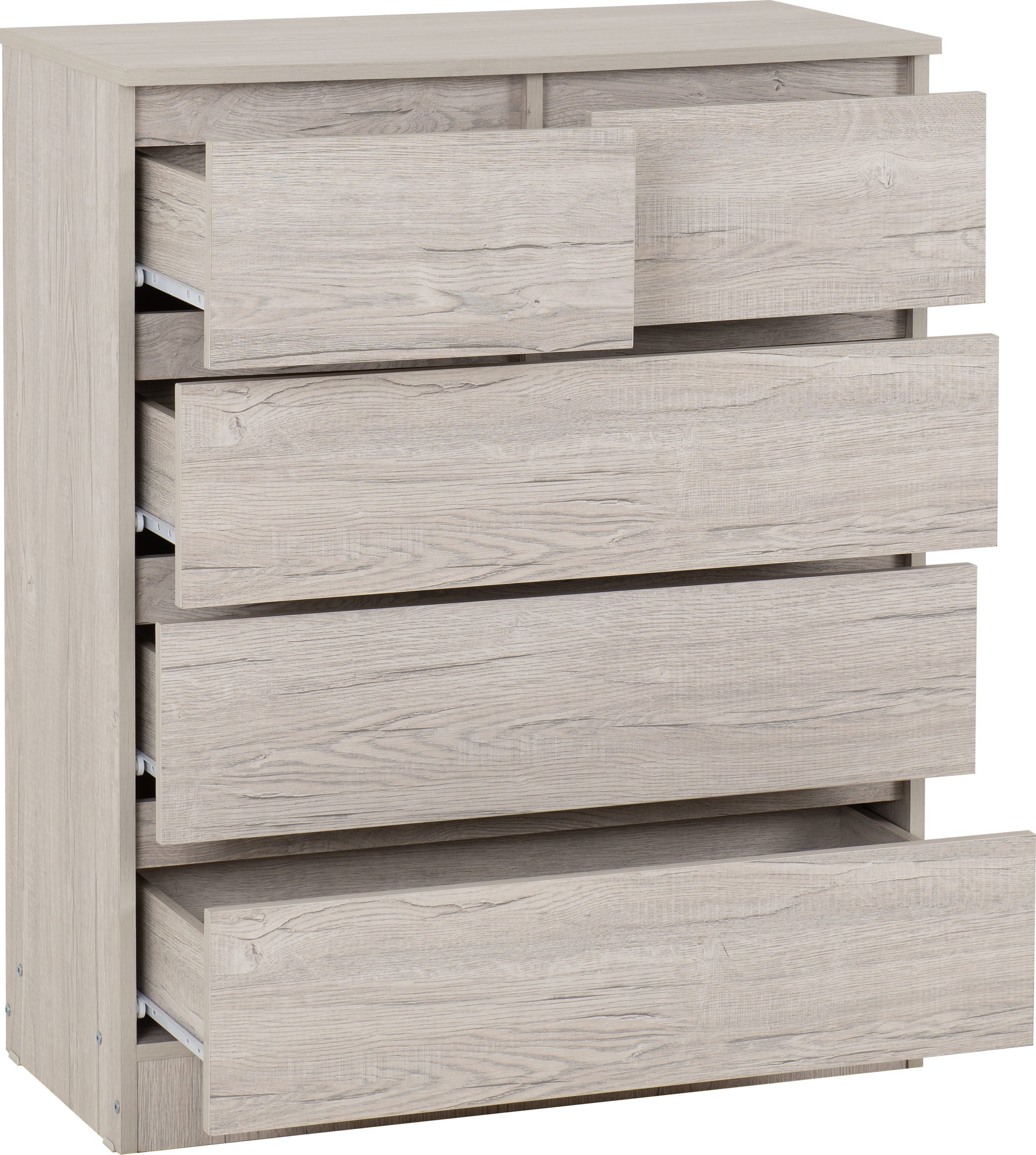 Malvern 3+2 Drawer Chest - Urban Snow