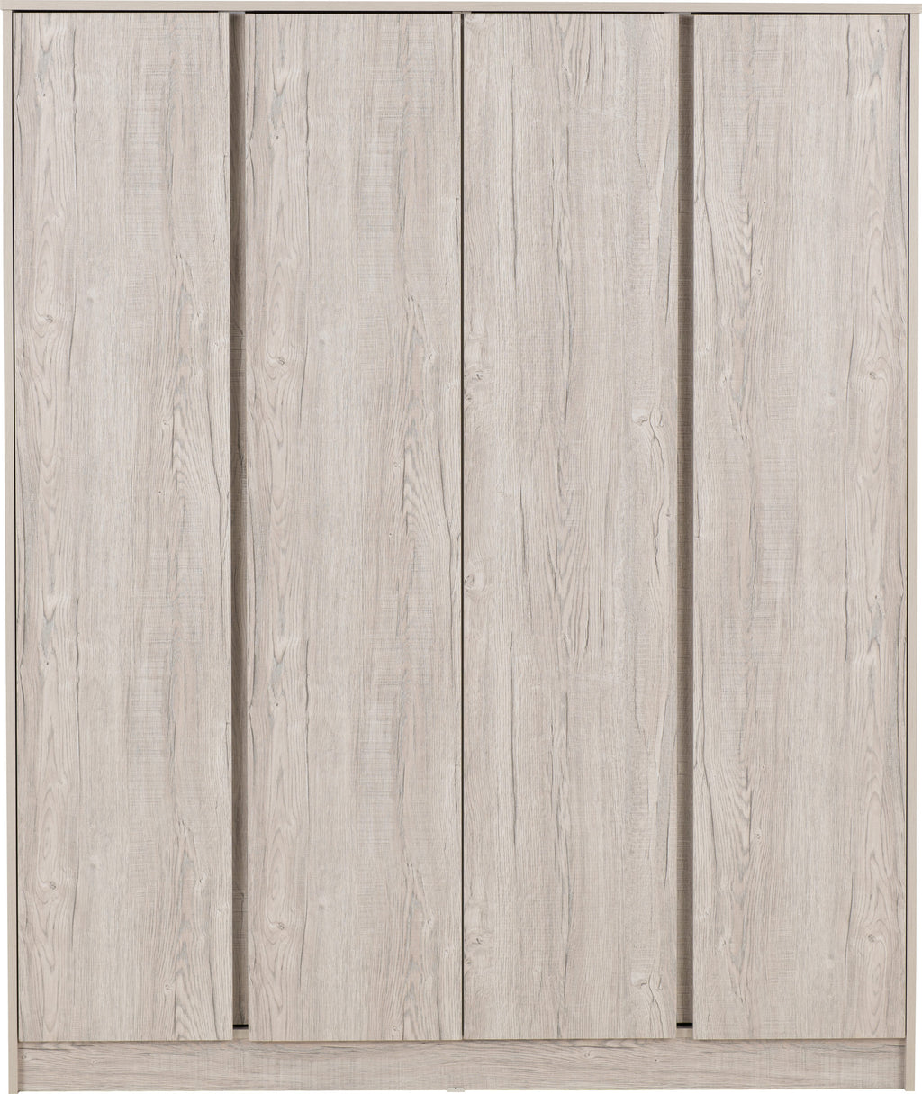 Malvern 4 Door Wardrobe - Urban Snow