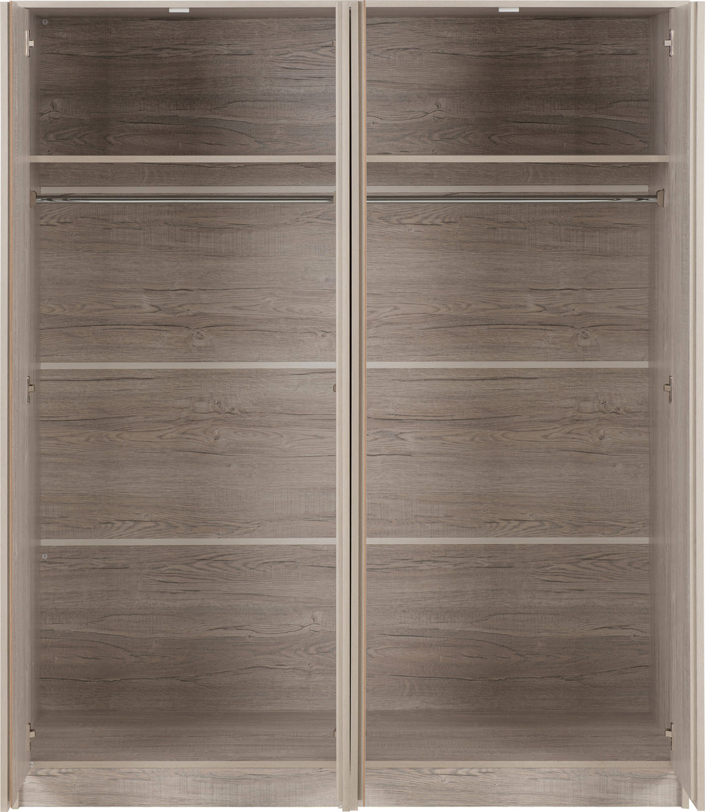 Malvern 4 Door Wardrobe Bedroom Set - Urban Snow