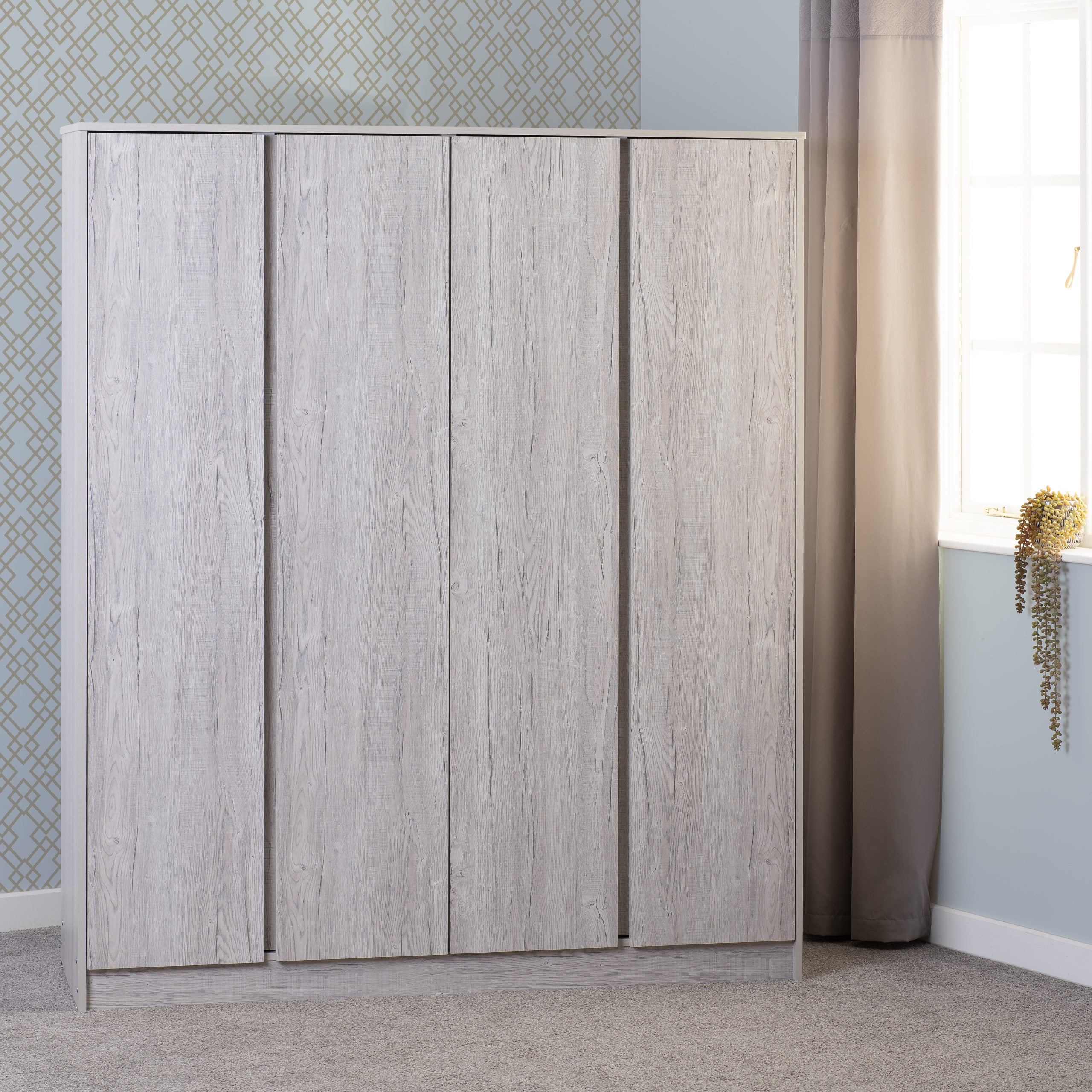 Malvern 4 Door Wardrobe - Urban Snow