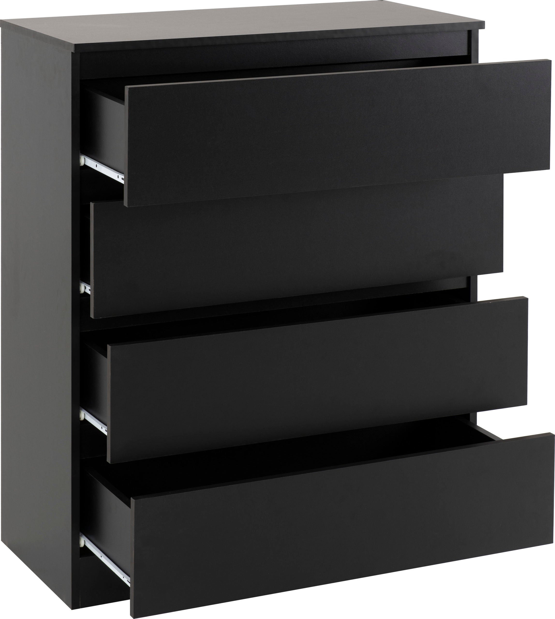 Malvern 4 Drawer Chest - Black