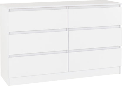 Malvern 6 Drawer Chest - White