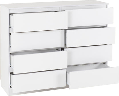 Malvern 8 Drawer Chest - White