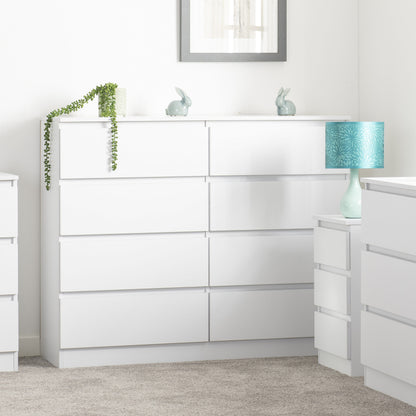 Malvern 8 Drawer Chest - White