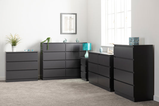 Malvern 3 Drawer Bedside - Grey