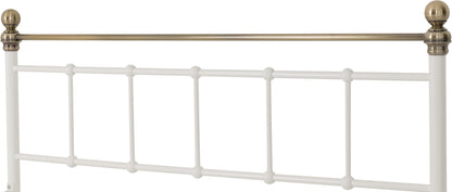 Marlborough 4'6" Bed - White/Antique Brass