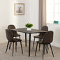 Marlow & Athens Dining Set (X4 Chairs) - Black Marble/Brown Pu
