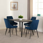 Marlow & Avery Dining Set (X4 Chairs) - Black Marble/Sapphire Blue Velvet