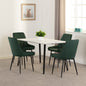 Marlow & Avery Dining Set (X4 Chairs) - White Marble/Emerald Green Velvet