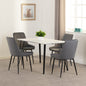 Marlow & Avery Dining Set (X4 Chairs) - White Marble/Grey Velvet