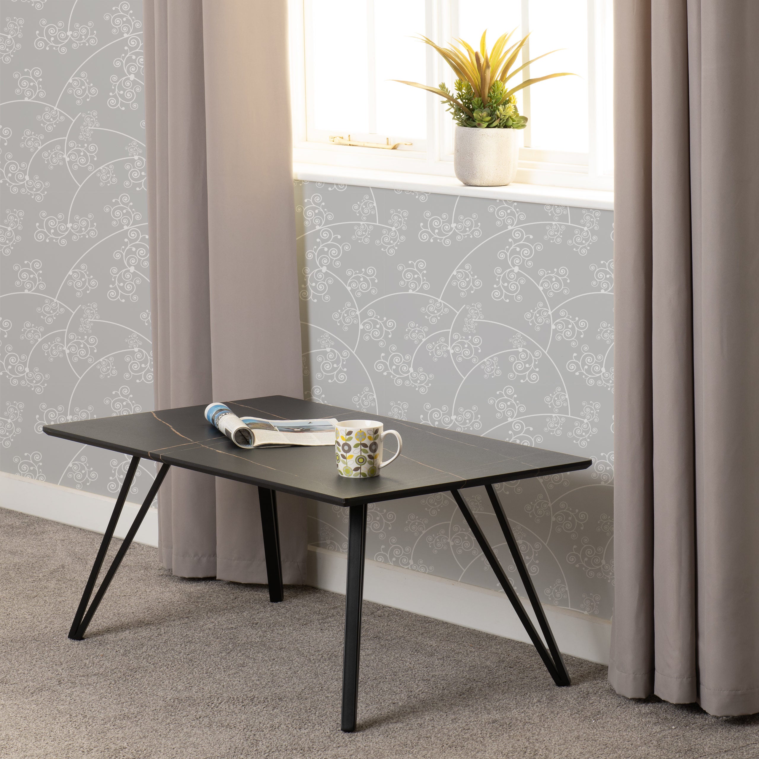 Marlow Coffee Table - Black Marble Effect