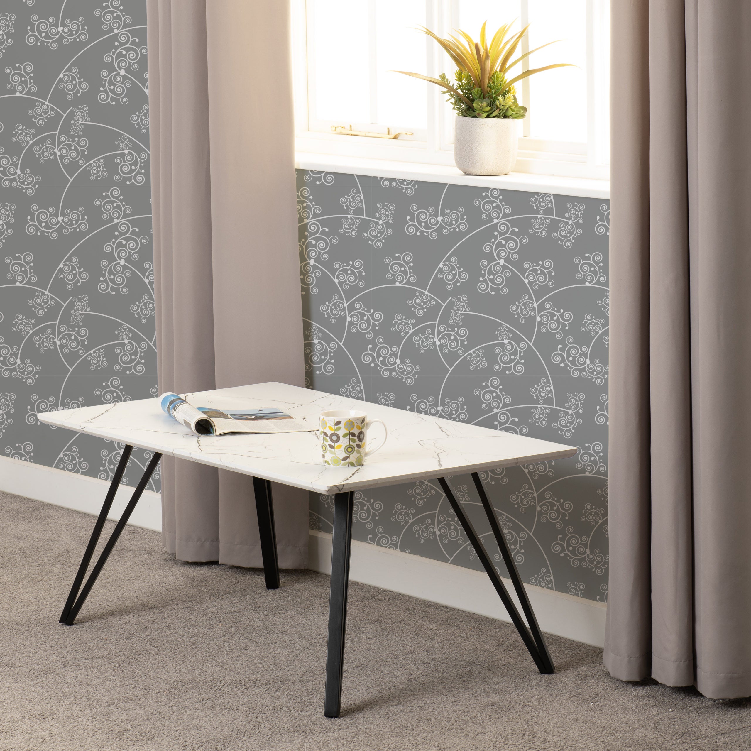 Marlow Coffee Table - White Marble Effect