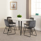 Marlow & Lukas Dining Set (X4 Chairs) - White Marble/Grey Velvet