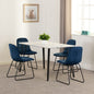 Marlow & Lukas Dining Set (X4 Chairs) - White Marble/Sapphire Blue Velvet