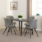 Marlow & Quebec Dining Set (X4 Chairs) - Black Marble/Grey Pu