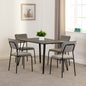Marlow & Sheldon Dining Set (X4 Chairs) - Black Marble/Grey Velvet Fabric