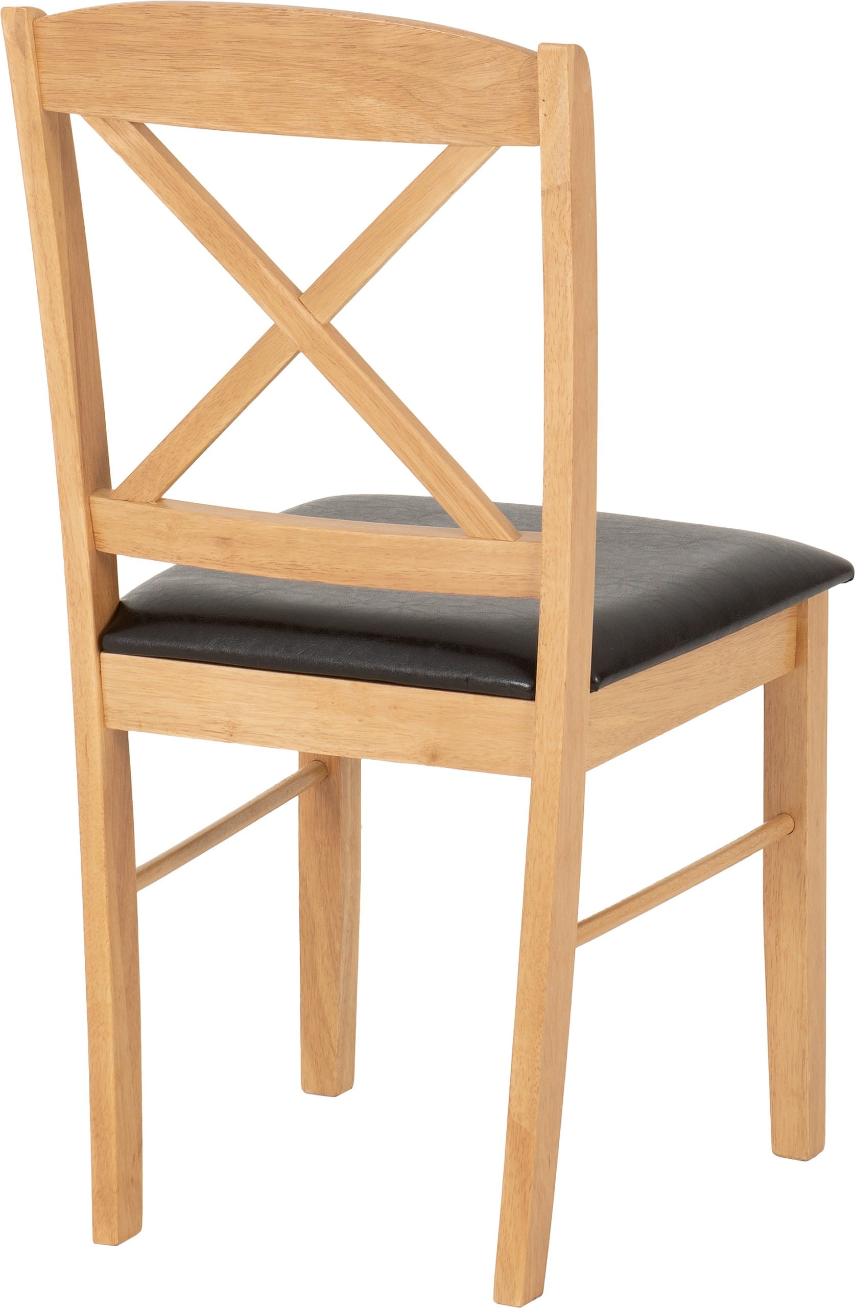 Mason Dining Chair (X2 Per Box) - Oak Varnish/Brown Pu