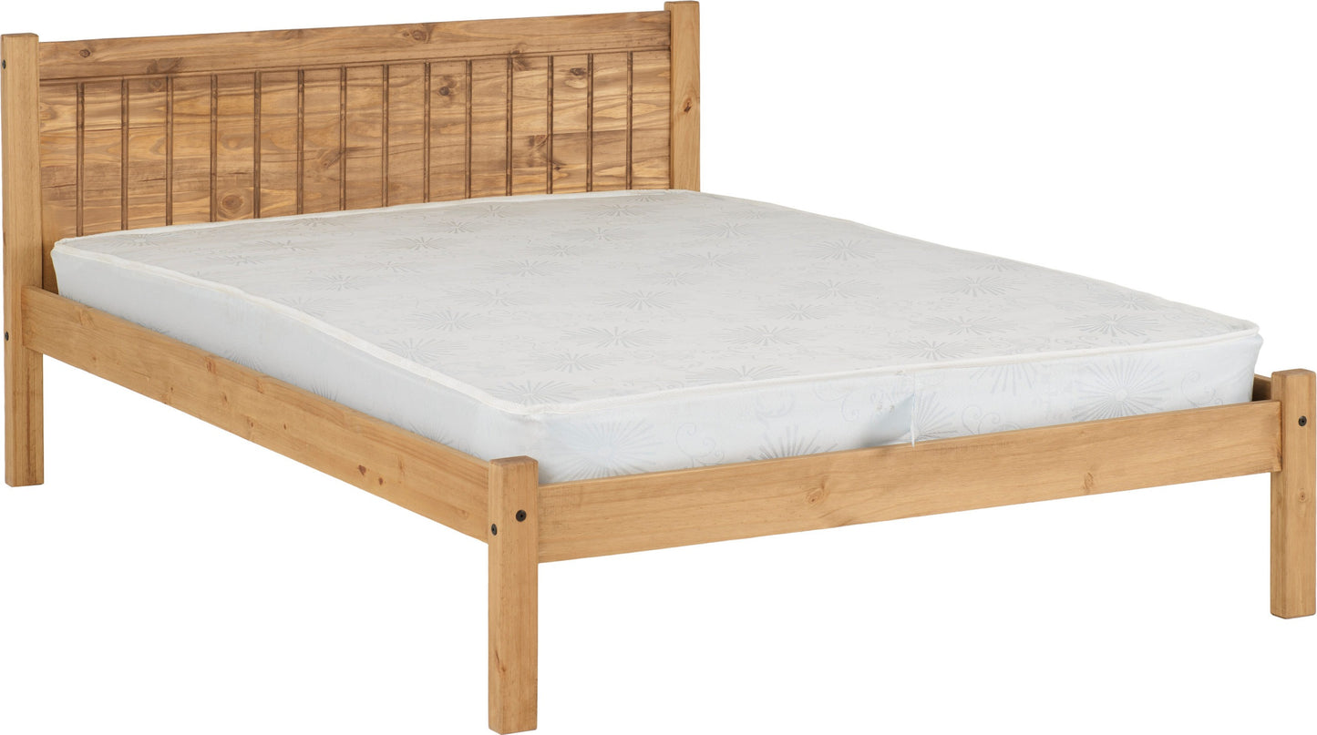 Maya 4'6" Bed - Distressed Waxed Pine