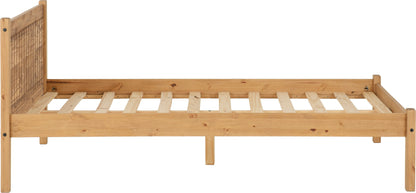 Maya 4'6" Bed - Distressed Waxed Pine