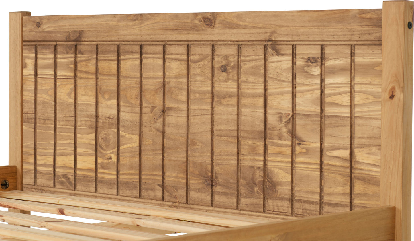 Maya 4'6" Bed - Distressed Waxed Pine