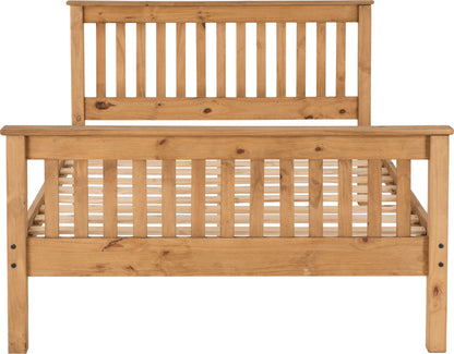 Monaco 4'6" High End Bed - Distressed Waxed Pine