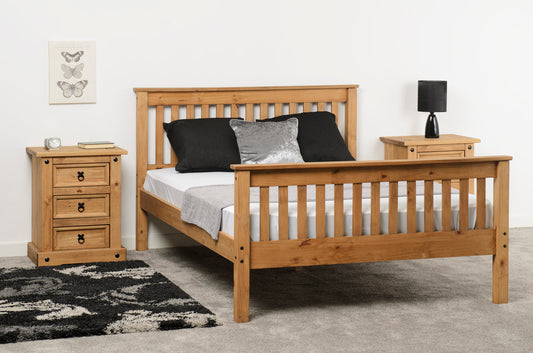 Monaco 5' High End Bed - Distressed Waxed Pine