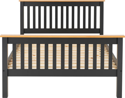 Monaco 4'6" High End Bed - Dark Grey/Oak Effect